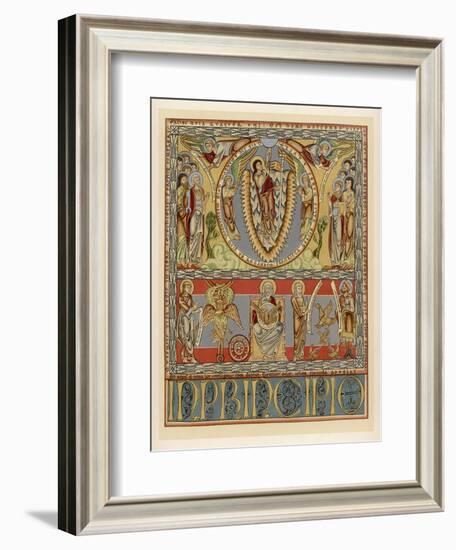 Jesus Ascends to Heaven as Depicted in a Flemish Bible-null-Framed Art Print