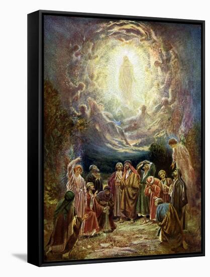 Jesus ascends to heaven - Bible-William Brassey Hole-Framed Stretched Canvas