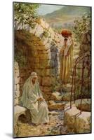 Jesus asks a Samaritan woman for water - Bible-William Brassey Hole-Mounted Giclee Print