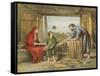 Jesus at Home-English School-Framed Stretched Canvas