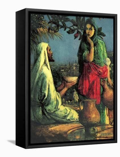 Jesus at Jacob's Well-John Millar Watt-Framed Stretched Canvas