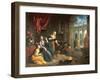 Jesus at the Home of Martha and Mary-Flemish School-Framed Giclee Print