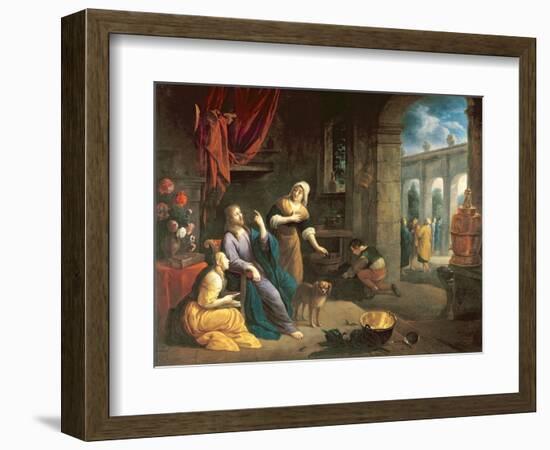 Jesus at the Home of Martha and Mary-Flemish School-Framed Giclee Print