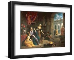 Jesus at the Home of Martha and Mary-Flemish School-Framed Giclee Print