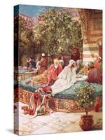 Jesus at the House of Simon the Pharisee-William Brassey Hole-Stretched Canvas