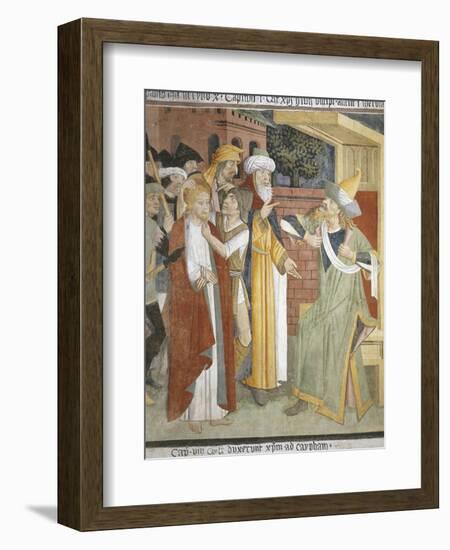 Jesus before Caiaphas, Scene from Christ's Passion, Fresco, 1492-Giovanni Canavesio-Framed Giclee Print