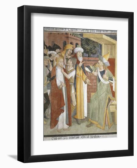 Jesus before Caiaphas, Scene from Christ's Passion, Fresco, 1492-Giovanni Canavesio-Framed Giclee Print