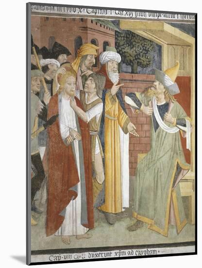 Jesus before Caiaphas, Scene from Christ's Passion, Fresco, 1492-Giovanni Canavesio-Mounted Giclee Print