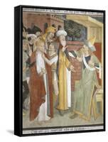 Jesus before Caiaphas, Scene from Christ's Passion, Fresco, 1492-Giovanni Canavesio-Framed Stretched Canvas