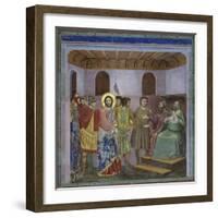 Jesus Before Caiaphas-Giotto di Bondone-Framed Giclee Print