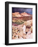 Jesus Being Led into the Wilderness to Be Tempted by the Devil-William Brassey Hole-Framed Giclee Print