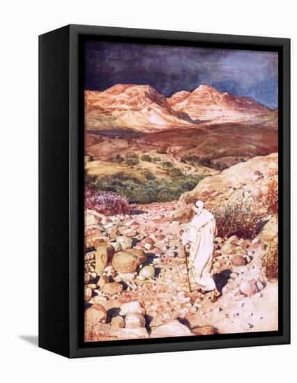 Jesus Being Led into the Wilderness to Be Tempted by the Devil-William Brassey Hole-Framed Stretched Canvas
