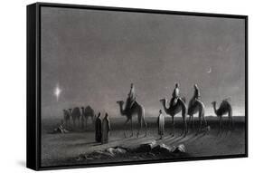 Jesus' Birth Magi Follow Star Across the Desert-R. Brandard-Framed Stretched Canvas