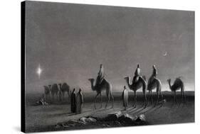 Jesus' Birth Magi Follow Star Across the Desert-R. Brandard-Stretched Canvas