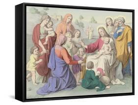 Jesus Blessing the Children-null-Framed Stretched Canvas