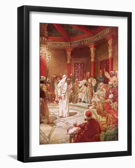 Jesus Brought before Caiaphas and the Council-William Brassey Hole-Framed Giclee Print