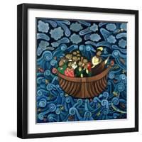 Jesus Calms the Storm, 1995-Laura James-Framed Giclee Print