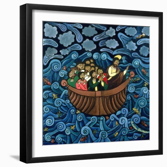 Jesus Calms the Storm, 1995-Laura James-Framed Giclee Print