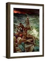 Jesus calms the storm - Bible-William Brassey Hole-Framed Giclee Print
