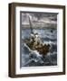 Jesus Calms the Waters Among Frightened Disciples in a Boat-null-Framed Giclee Print