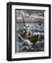 Jesus Calms the Waters Among Frightened Disciples in a Boat-null-Framed Giclee Print