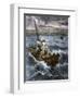 Jesus Calms the Waters Among Frightened Disciples in a Boat-null-Framed Giclee Print