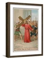 Jesus Carries His Cross. the Second Station of the Cross-null-Framed Giclee Print