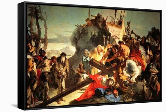 Jesus Carriying the Cross-Giovanni Battista Tiepolo-Framed Stretched Canvas