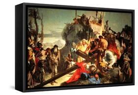 Jesus Carriying the Cross-Giovanni Battista Tiepolo-Framed Stretched Canvas