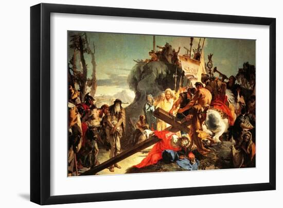 Jesus Carriying the Cross-Giovanni Battista Tiepolo-Framed Art Print