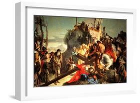 Jesus Carriying the Cross-Giovanni Battista Tiepolo-Framed Art Print