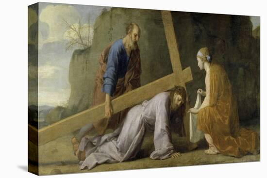 Jesus Carrying His Cross-Eustache Le Sueur-Stretched Canvas