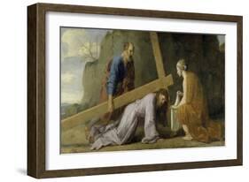 Jesus Carrying His Cross-Eustache Le Sueur-Framed Giclee Print