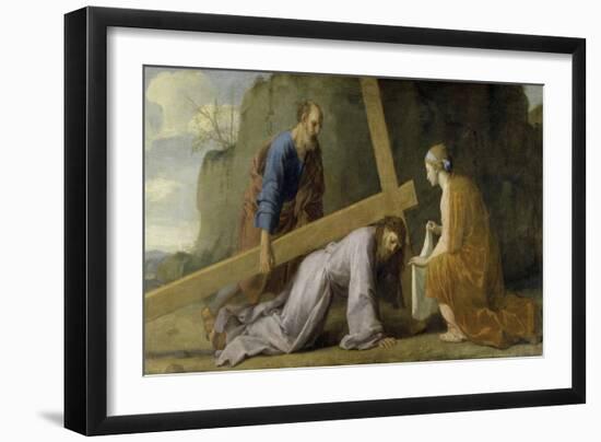 Jesus Carrying His Cross-Eustache Le Sueur-Framed Giclee Print