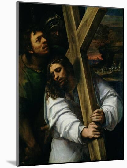 Jesus Carrying the Cross, circa 1535-Sebastiano del Piombo-Mounted Giclee Print