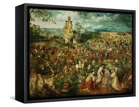 Jesus Carrying the Cross, or the Way to Calvary, 1564-Pieter Bruegel the Elder-Framed Stretched Canvas