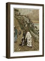 Jesus Casting Devils Out of a Kneeling Man, C1890-James Jacques Joseph Tissot-Framed Giclee Print