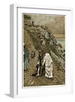 Jesus Casting Devils Out of a Kneeling Man, C1890-James Jacques Joseph Tissot-Framed Giclee Print