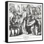 Jesus changes water into wine, Gospel of John-Julius Schnorr von Carolsfeld-Framed Stretched Canvas