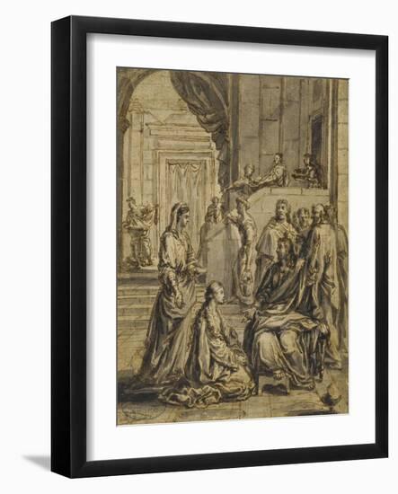 Jésus chez Marthe et Marie-Eustache Le Sueur-Framed Giclee Print