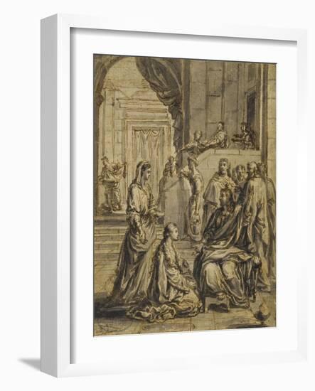 Jésus chez Marthe et Marie-Eustache Le Sueur-Framed Giclee Print