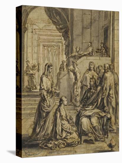 Jésus chez Marthe et Marie-Eustache Le Sueur-Stretched Canvas