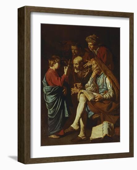 Jesus Christ, Aged Twelve, Among the Scribes-Matthias Stomer-Framed Giclee Print