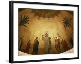 Jesus Christ and the Virgin Mary with Saints Clothilde, Blandina, Michael the Archangel, Pothinus-Hippolyte Flandrin-Framed Giclee Print