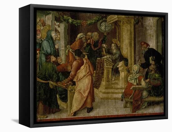 Jesus Christ. at the Age of Twelve, Among the Scribes-Rudolf Stahel-Framed Stretched Canvas