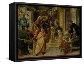 Jesus Christ. at the Age of Twelve, Among the Scribes-Rudolf Stahel-Framed Stretched Canvas