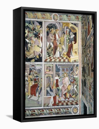 Jesus Christ before Annas and Jesus Christ Beaten before Herod-Giovanni Canavesio-Framed Stretched Canvas