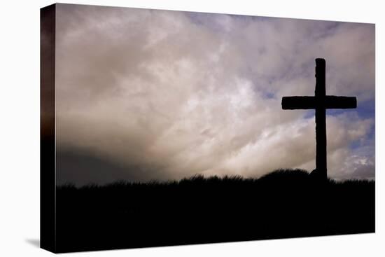Jesus Christ Crucifixion on Good Friday Silhouette-Veneratio-Stretched Canvas