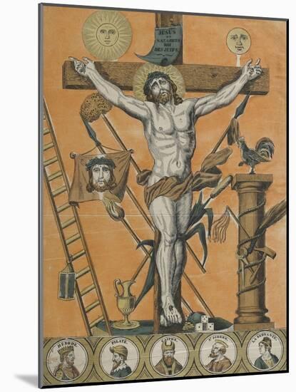 Jésus Christ en croix-null-Mounted Giclee Print