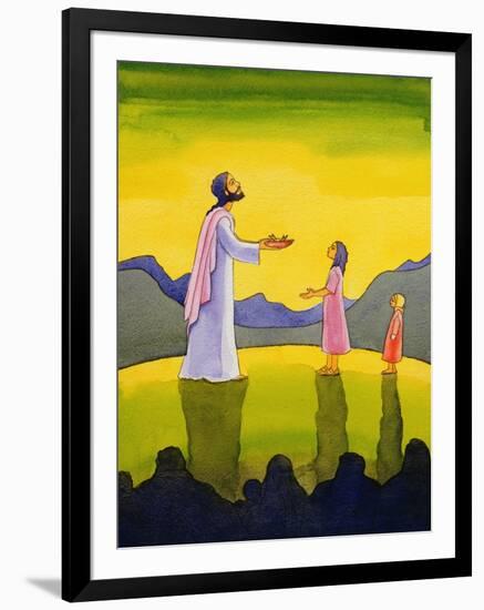 Jesus Christ Performs the Miracle of the Loaves and the Fish, 2004-Elizabeth Wang-Framed Giclee Print